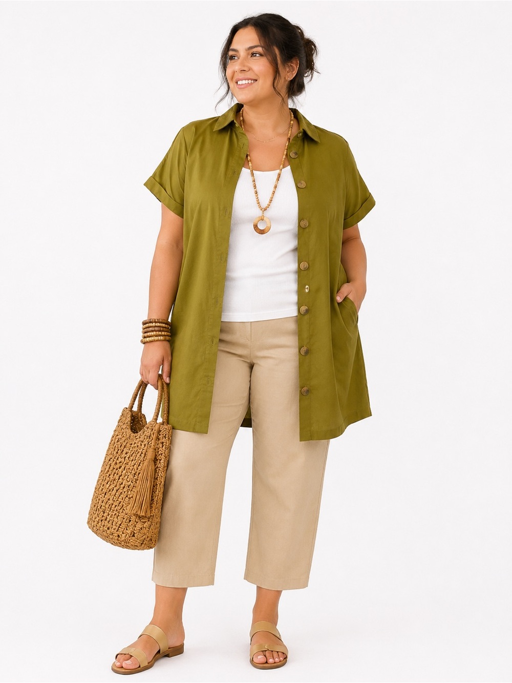 Style Plus Boutique Size 3X Olive Casual Top